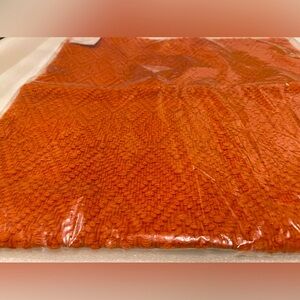 New Pottery Barn Washed Diamond Pillow Cover, 20”, Coral Orange